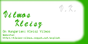 vilmos kleisz business card